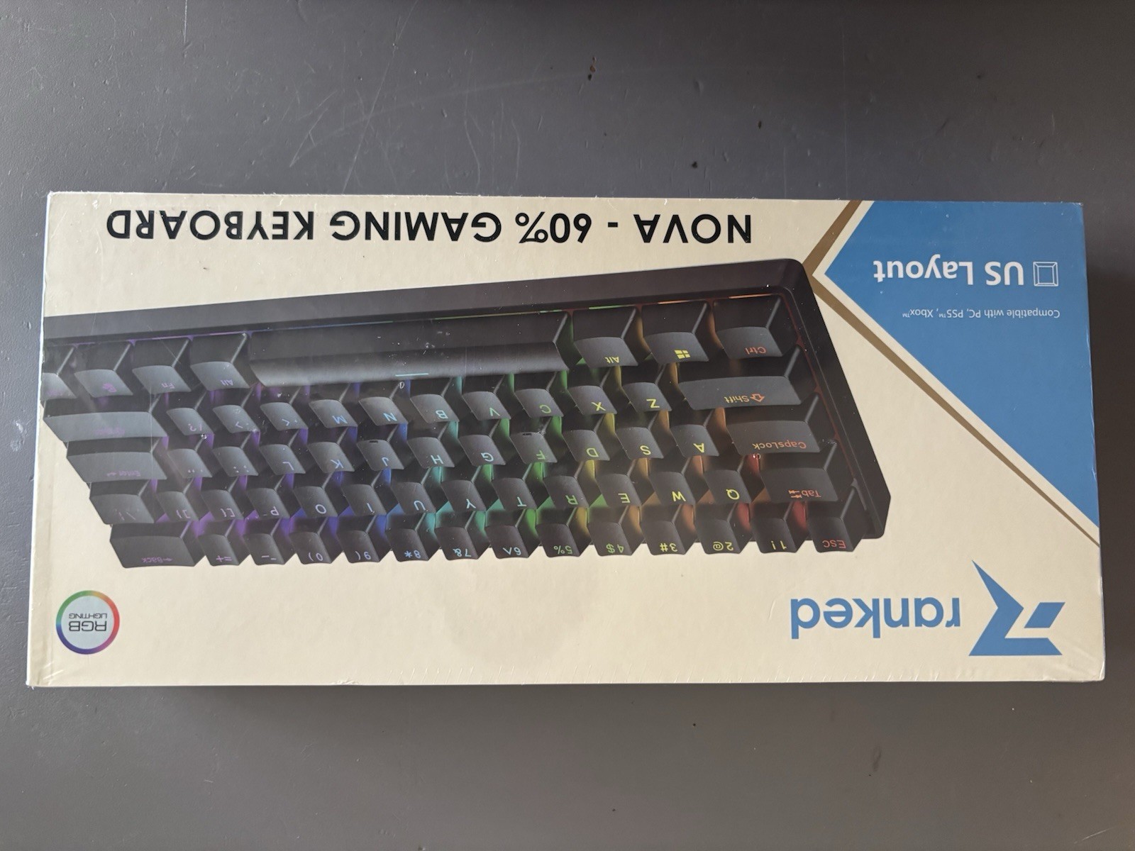 Ranked NOVA-60 Gaming Keyboard Black RGB Lighting QWERTY English