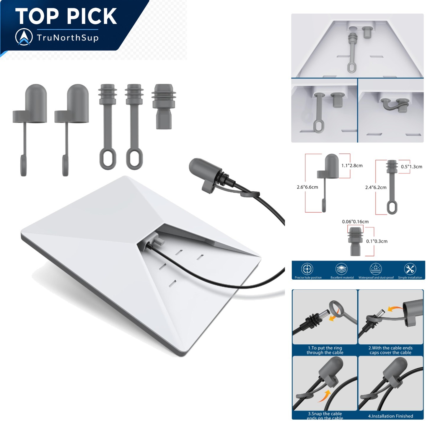 Starlink Mini Cable Caps Set of 5 Waterproof Dustproof Silicone Protectors Grey