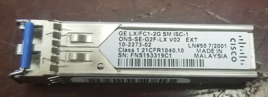 Cisco ONS-SE-G2F-LX SFP 1310 nm Transceiver Module 10-2273-02