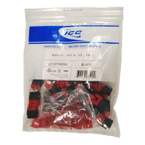 ICC MODULE CAT 6 HD 25PK BLACK IC107F6CBK UPC 633758035941