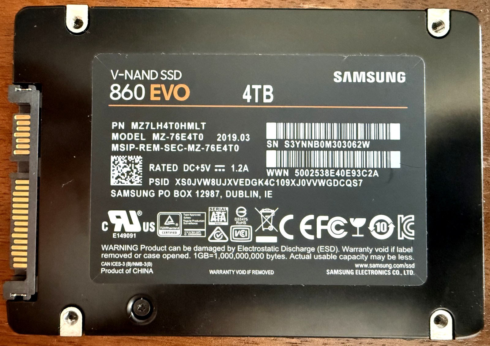 Samsung 860 EVO 4TB 2.5 SATA III Internal SSD MZ-76E4T0 Solid State Drive TESTED