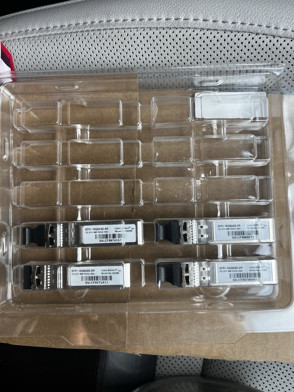 Cable Matters 4-Pack 10GBASE-SR SFP+ to LC Multi Mode 10g Fiber Transceiver