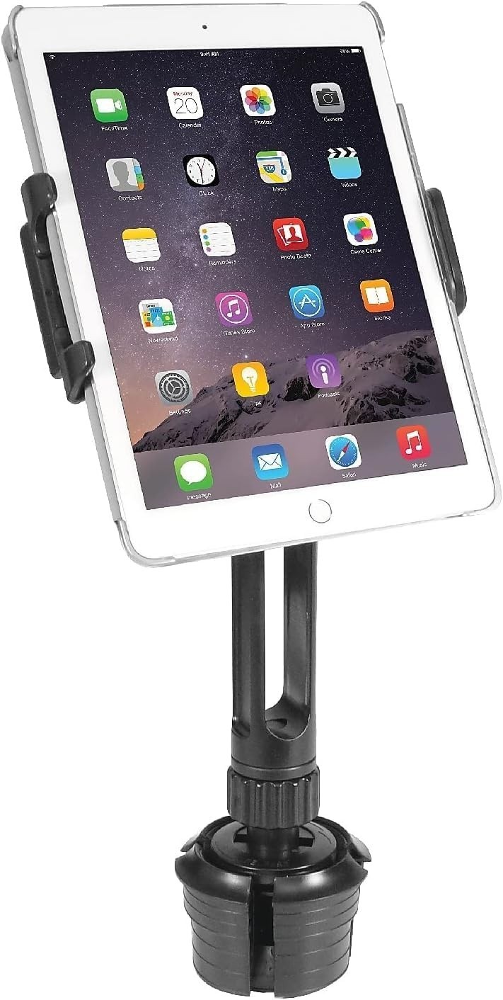 Macally Cup Holder Tablet Mount - Heavy Duty iPad Cup Holder Car Mount Stand ...