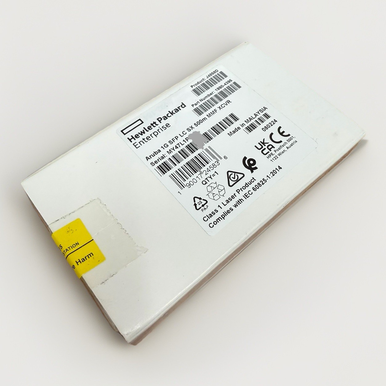 HPE Aruba J4858D 1G SFP SX LC MMF 500m Transceiver Module 1990-4395 OEM Sealed