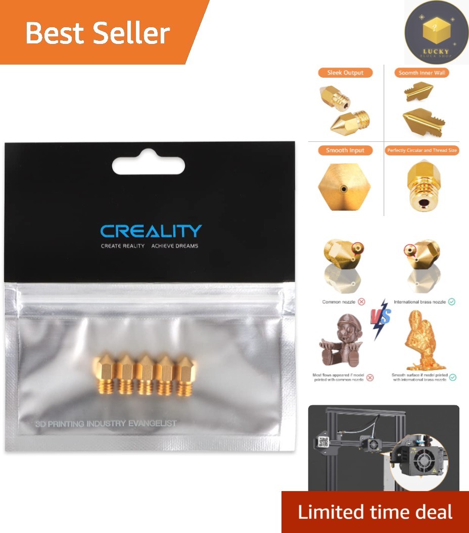 5PCS 0.4mm Brass Hotend Nozzles for Ender 3 Series - Precision Printing