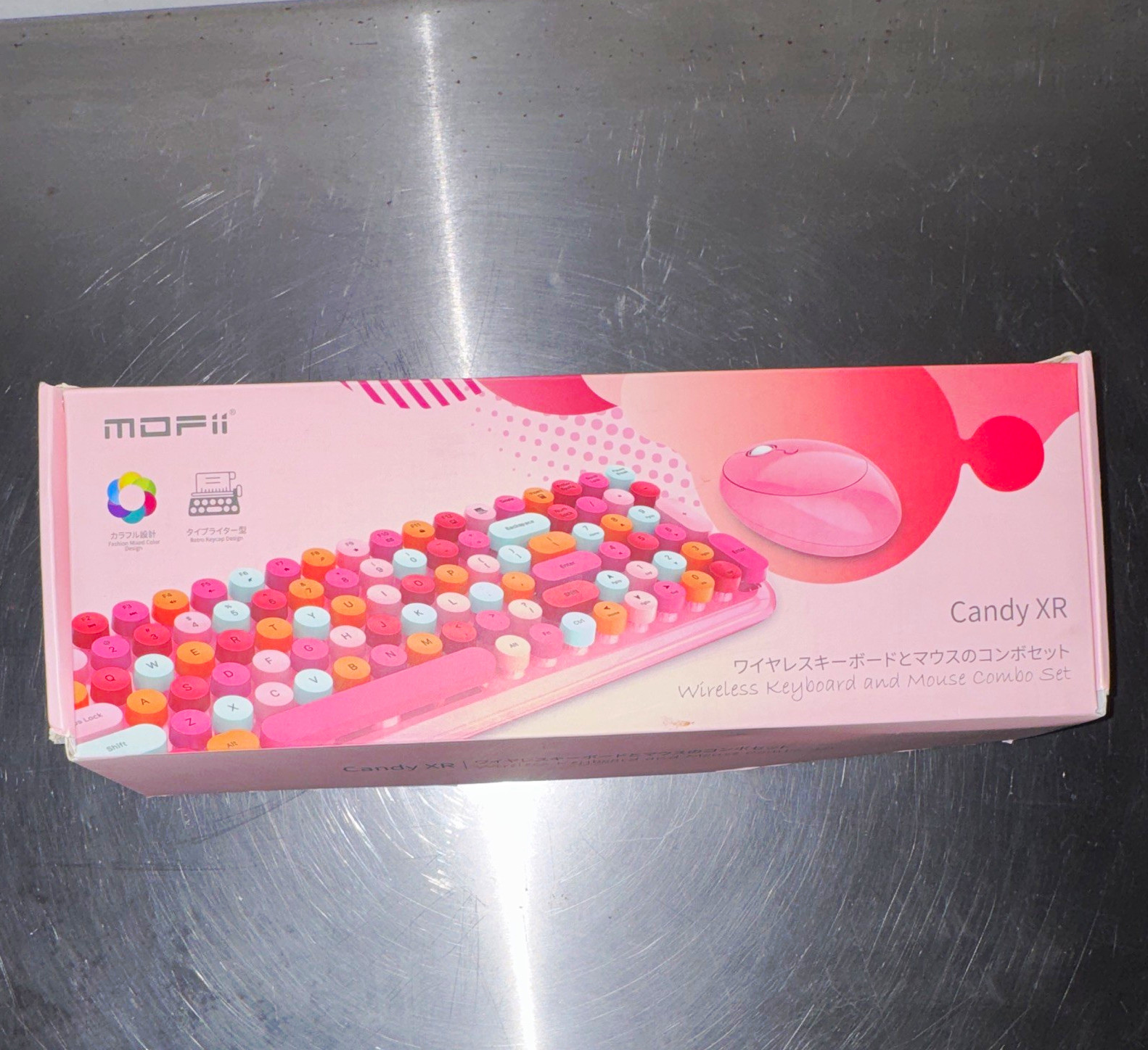 MOFii Candy XR Wireless Keyboard & Mouse Combo, English QWERTY Pink Multicolor