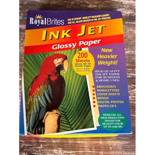 Royal Brites Ink Jet Glossy Paper 200 Sheets 8.5 x 11 New Heavier Weight