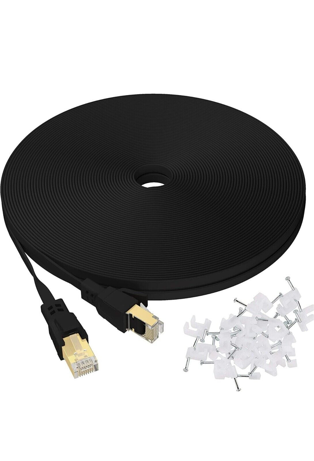 Sealed Jadaol FLAT Ethernet Cable 100ft Cat 7 High Speed Patch Cord