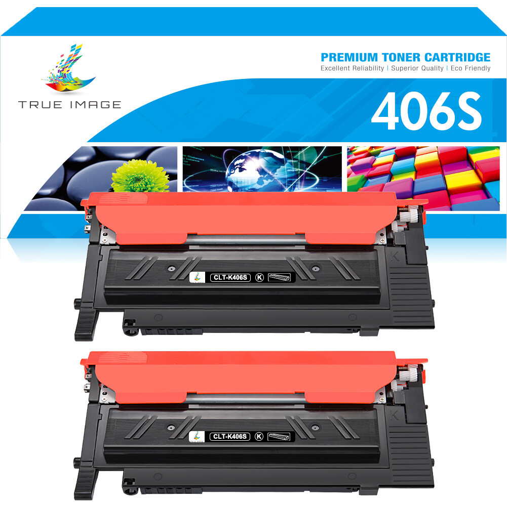 2 x Compatible Black Toner Compatible With Samsung CLT-K406S Xpress C410W C460FW