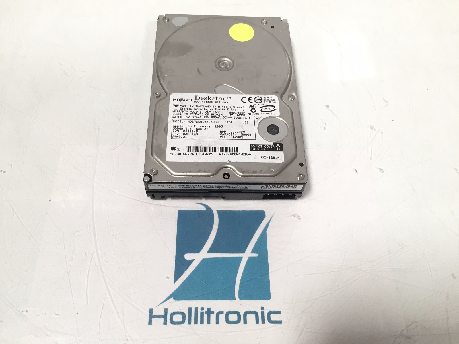 Hitachi 0A33145 500GB 3.5" 7200RPM HDS725050KLA360 HDD  Apple KUR2A 655T0209