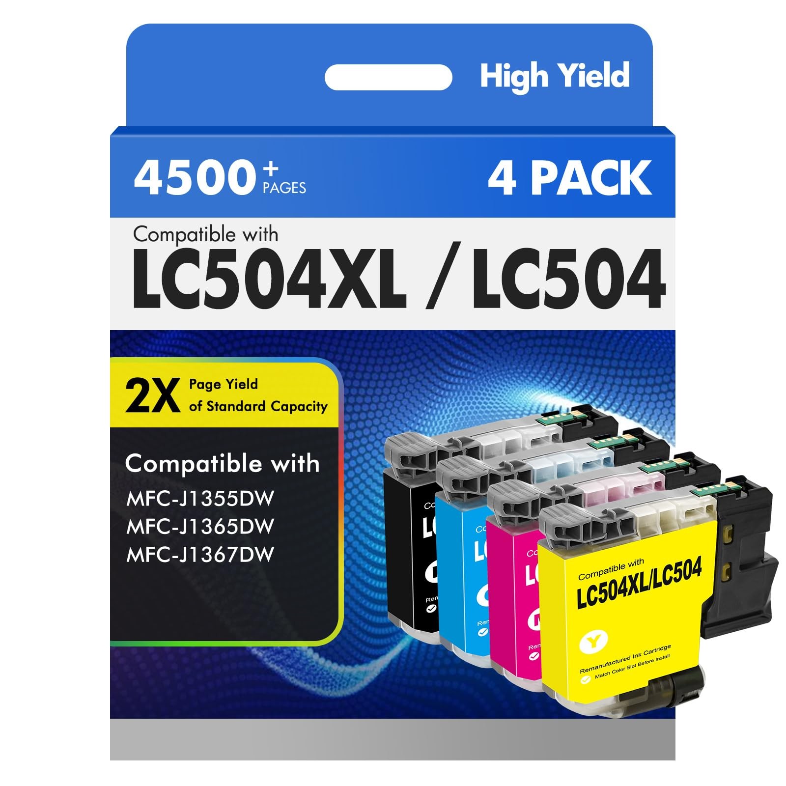LC504XL LC504 Ink Cartridges for Brother MFC-J1355DW MFC-J1365DW