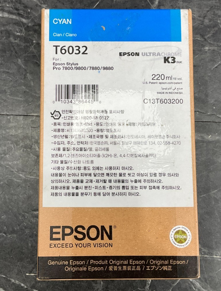 Epson UltraChrome K3 Cyan Ink Cartridge T603200 ✅ ❤️️ ✅ ❤️️ OPEN BOX ✅ ❤️️ ✅ ❤️️