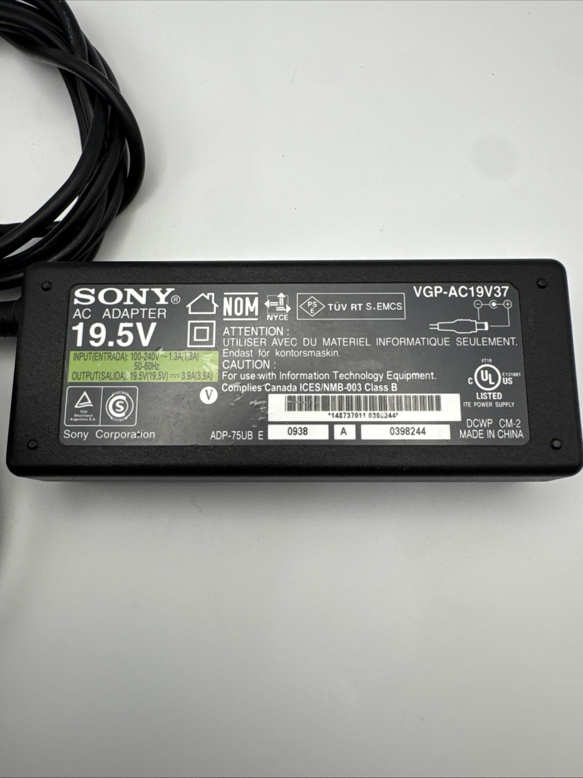 OEM CHARGER Sony Vaio VGN-NW270F/S/W VGN-NW270B