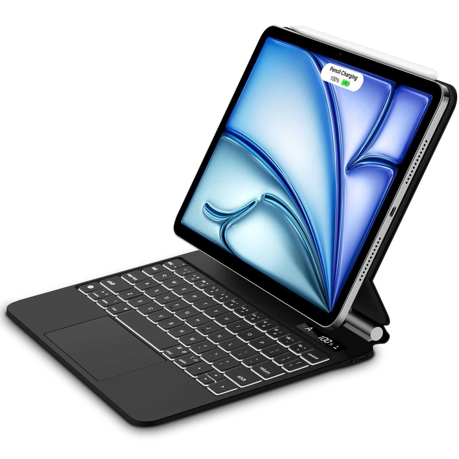 GOOJODOQ Magnetic Keyboard iPad Air 11 M3/M2 Pro 11 Trackpad Backlit Black Case
