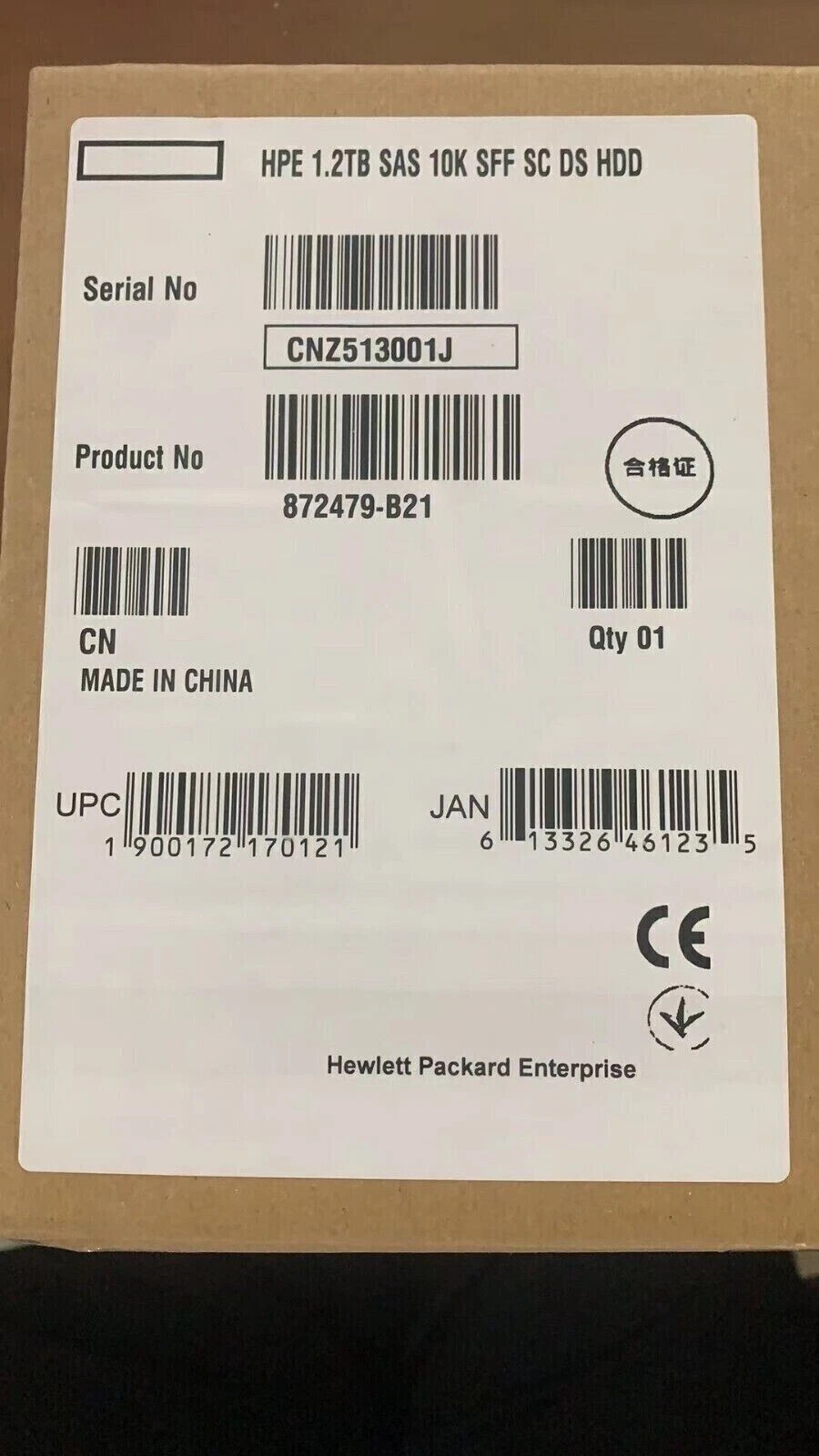 For HPE 872479-B21 872737-001 872285-002 1.2TB 12G SAS 10K 2.5 SC ENT 0-HOURS