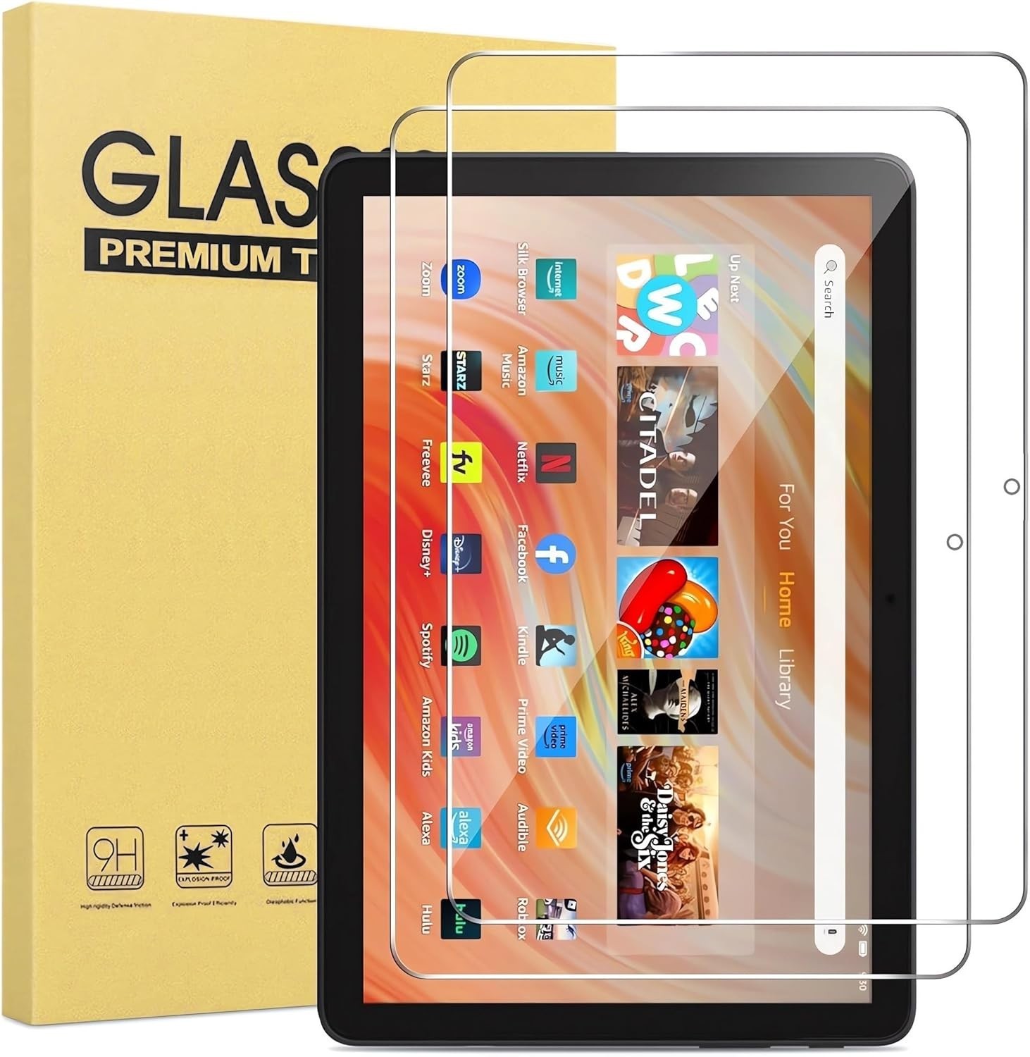 2PCS Tempered Glass Screen Protector For Amazon Fire HD 10 Tablet 10.1" 13th Gen