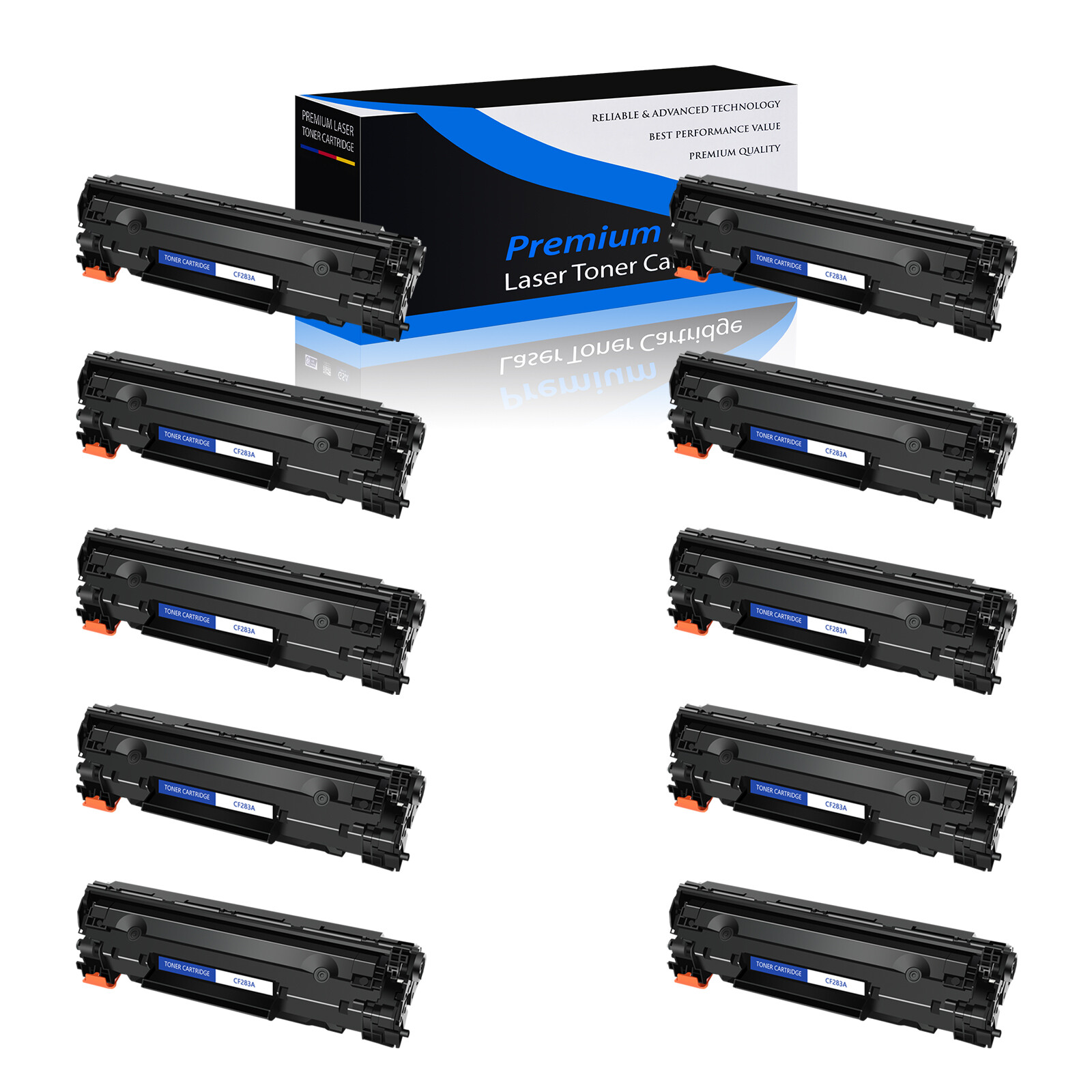 10 PACK CF283A 83A Toner Compatible for HP LaserJet Pro M127fn M127fw M201n