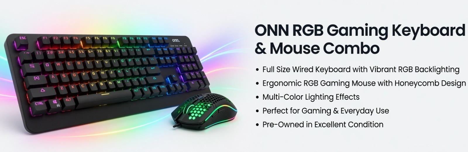 ONN Gaming RGB Mechanical Keyboard + ONN Gaming RGB Mouse Combo 