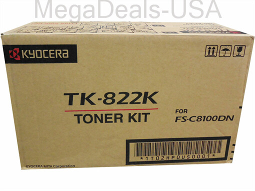Genuine OEM Kyocera Mita TK-822K TK822K Black Toner FS-C8100DN