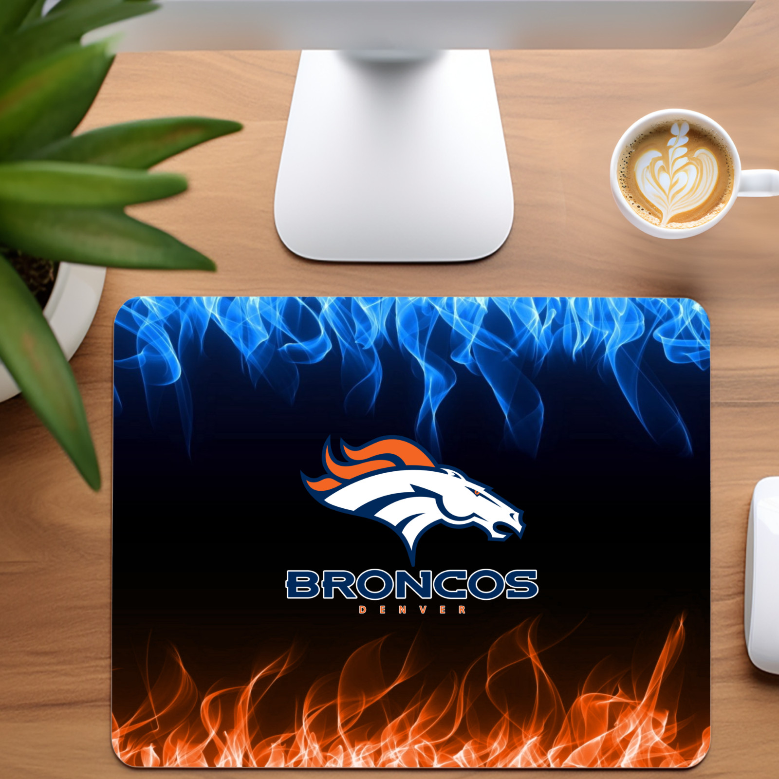 Denver Broncos Custom Non-Slip Neoprene Mouse Pad Home Office