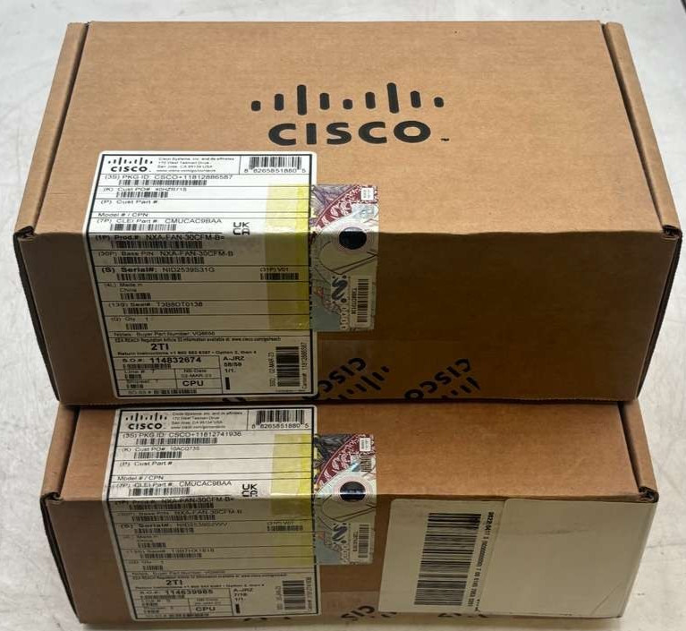 Lot of 2 Cisco NXA-FAN-30CFM-B Reversed Airflow Fan for N9K , N3K , N2K - NEW