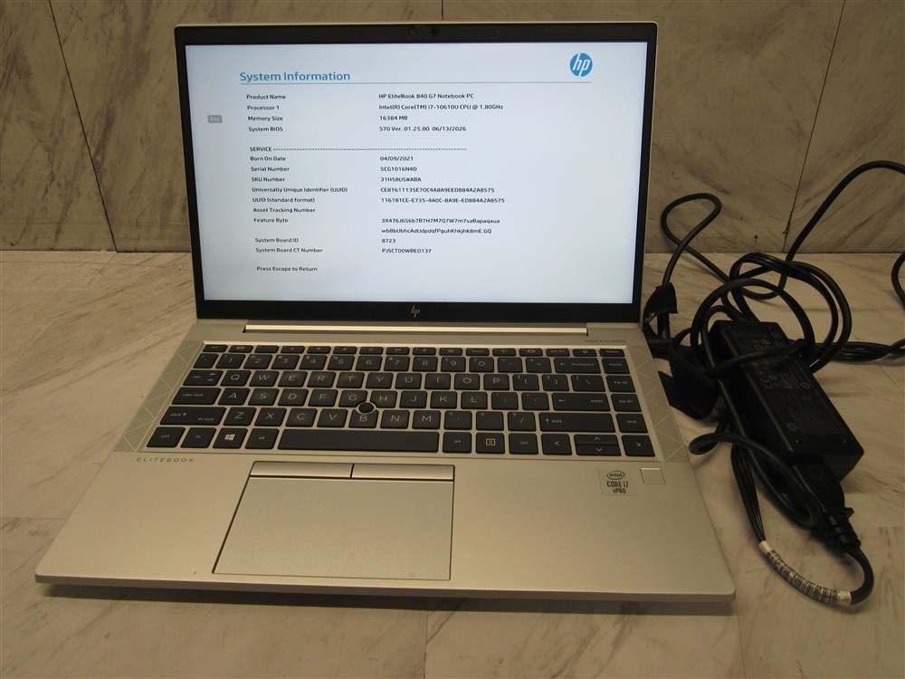 HP ELITEBOOK 840 G8 14" Laptop i7-1185g7 2.60Ghz 16GB RAM w/ AC ADAPTER TESTED