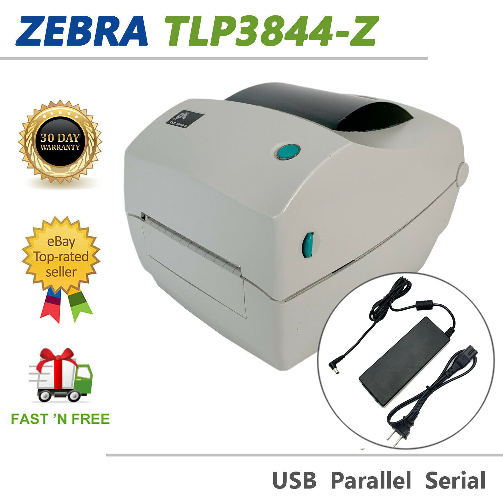 Zebra TLP3844-Z Thermal Transfer Label Printer 300Dpi USB Serial Parallel