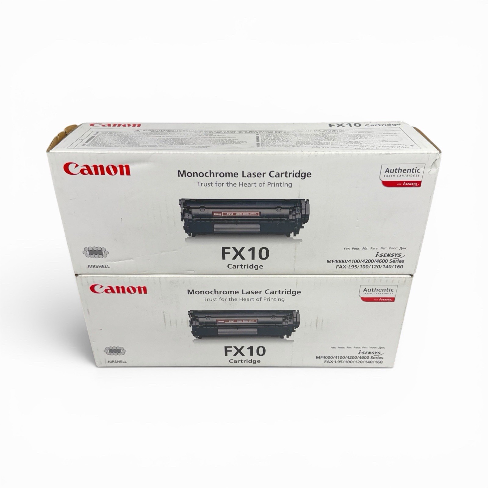 Lot of 2 Genuine Canon FX10 Black Monochrome Laser Toner Cartridges OEM