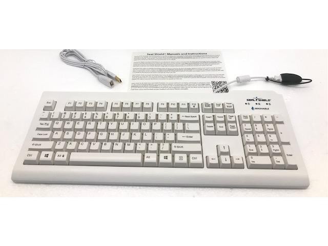 Seal Shield R4 Silver Seal Medical Grade Waterproof Keyboard w/ USB SSWKSV207