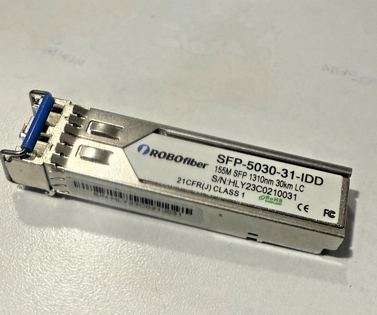 SFP, 155-Mbps Fiber with Extended Diagnostics, 1310-nm Single-Mode, Plus, 30 km,