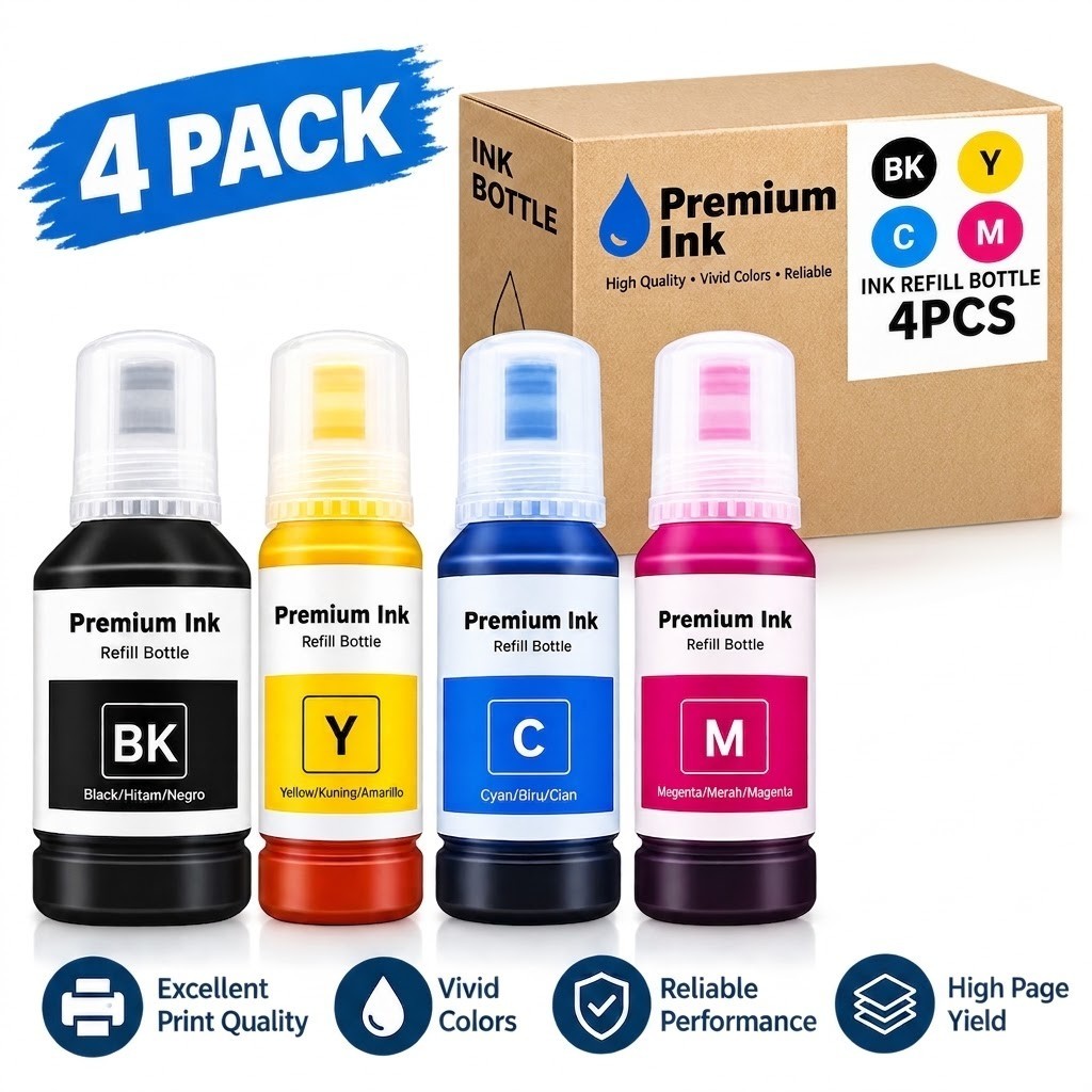 Compatible With Epson 502 Ink EcoTank ET-2850 ET-3830 ET-2988 ET-2760 ET3760 4PK
