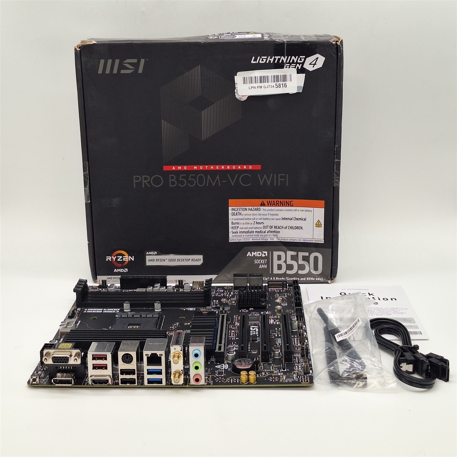 MSI PRO B550M-VC WiFi ProSeries Motherboard (AMD AM4, DDR4, M.2, Wi-Fi, mATX)