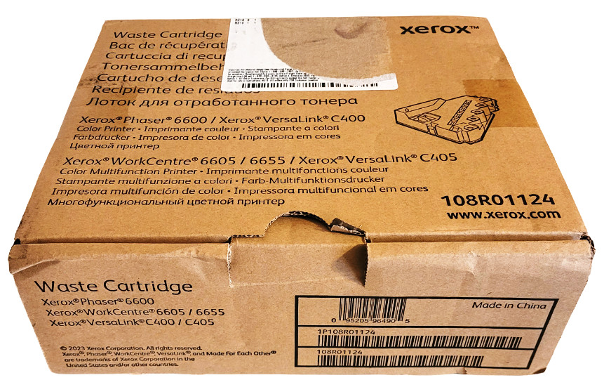 Xerox 108R01124 Waste Cartridge New with Open and Ripped Box See Description