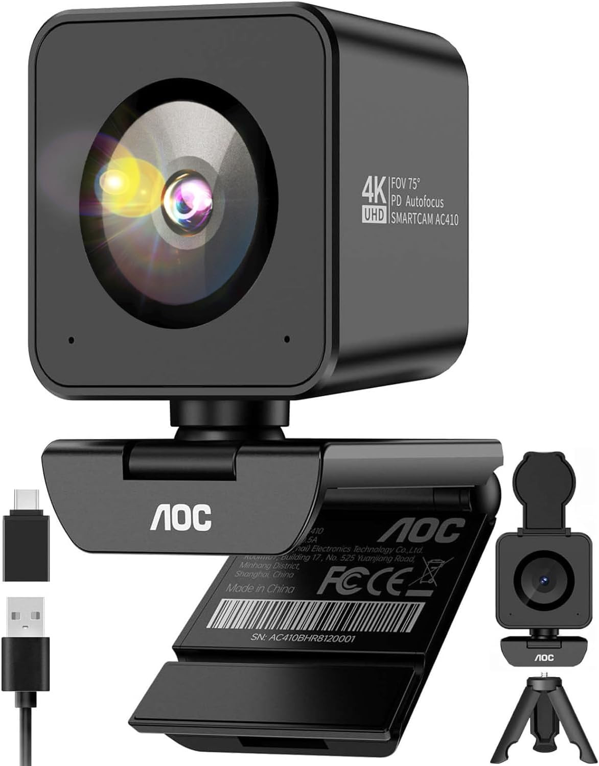 4K Webcam for PC with PDAF, Sony Sensor, 1080P 60FPS Streaming Camera