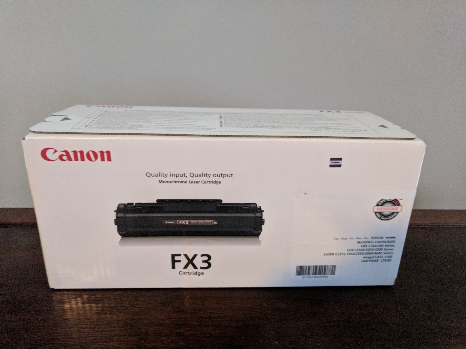 CANON FX3 Monochrome Laser Cartridge New sealed  in it's orginal packaging