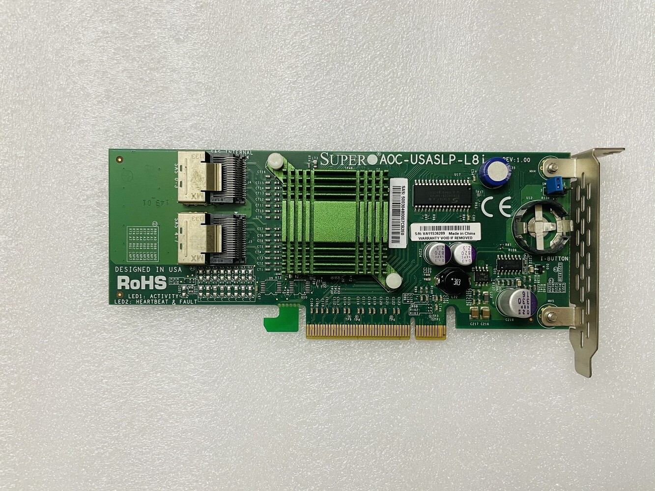 SUPERMICRO AOC-USASLP-L8I 8-PORT 3GB/S IT Mode PCI-E RAID ADAPTER LOW PROFILE