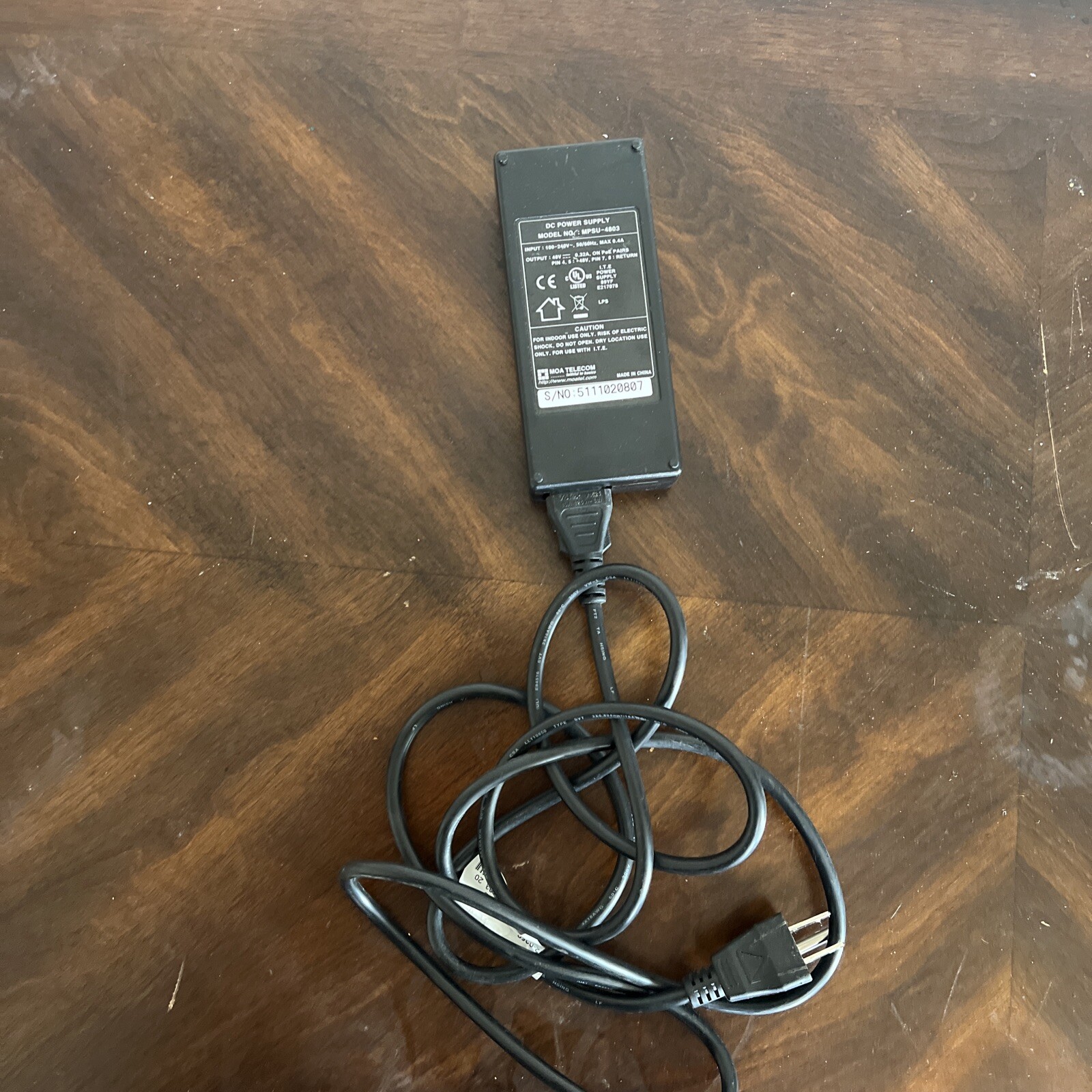 Genuine MOA Telecom POE Adapter MPSU-4803 48V 0.32A DC Power Supply With Plug