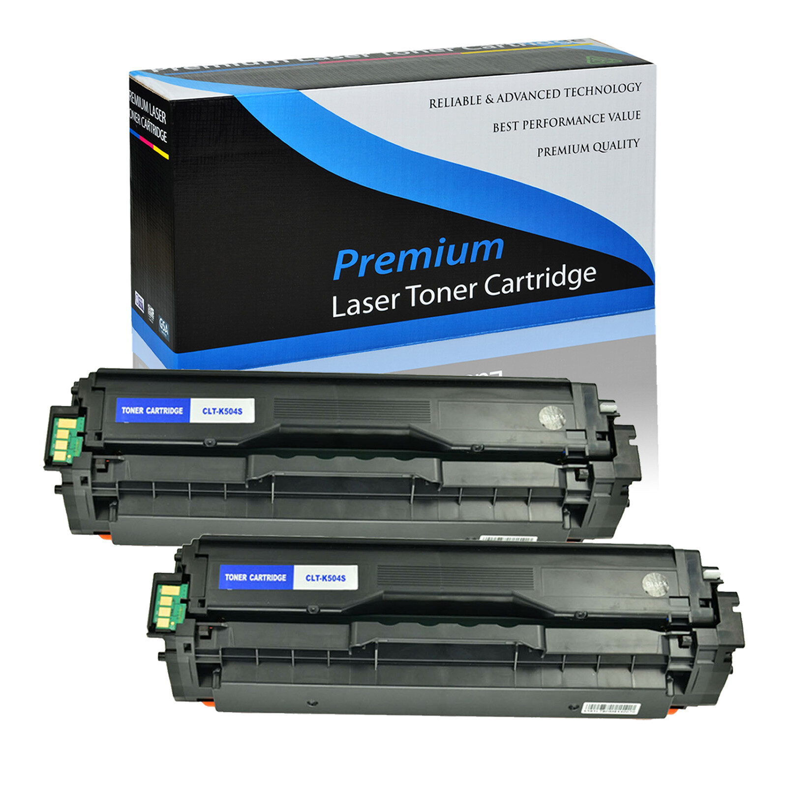 2x CLT-K504S 504 Black Toner Cartridge for Samsung SL-C1810W SL-C1860FW Printer