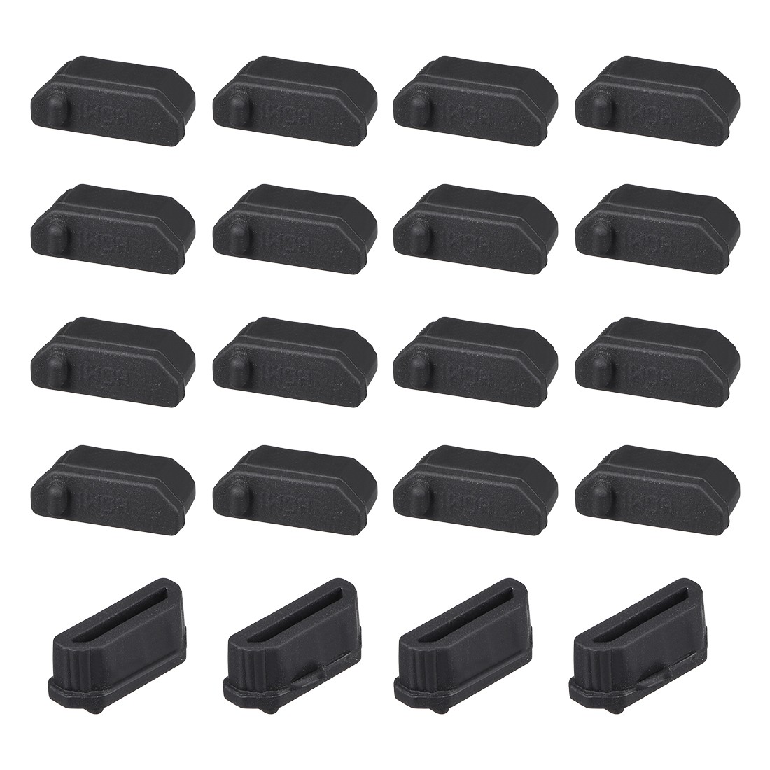Silicone TV  Anti-Dust Stopper Cap Cover for FEMALE Port Black 20pcs