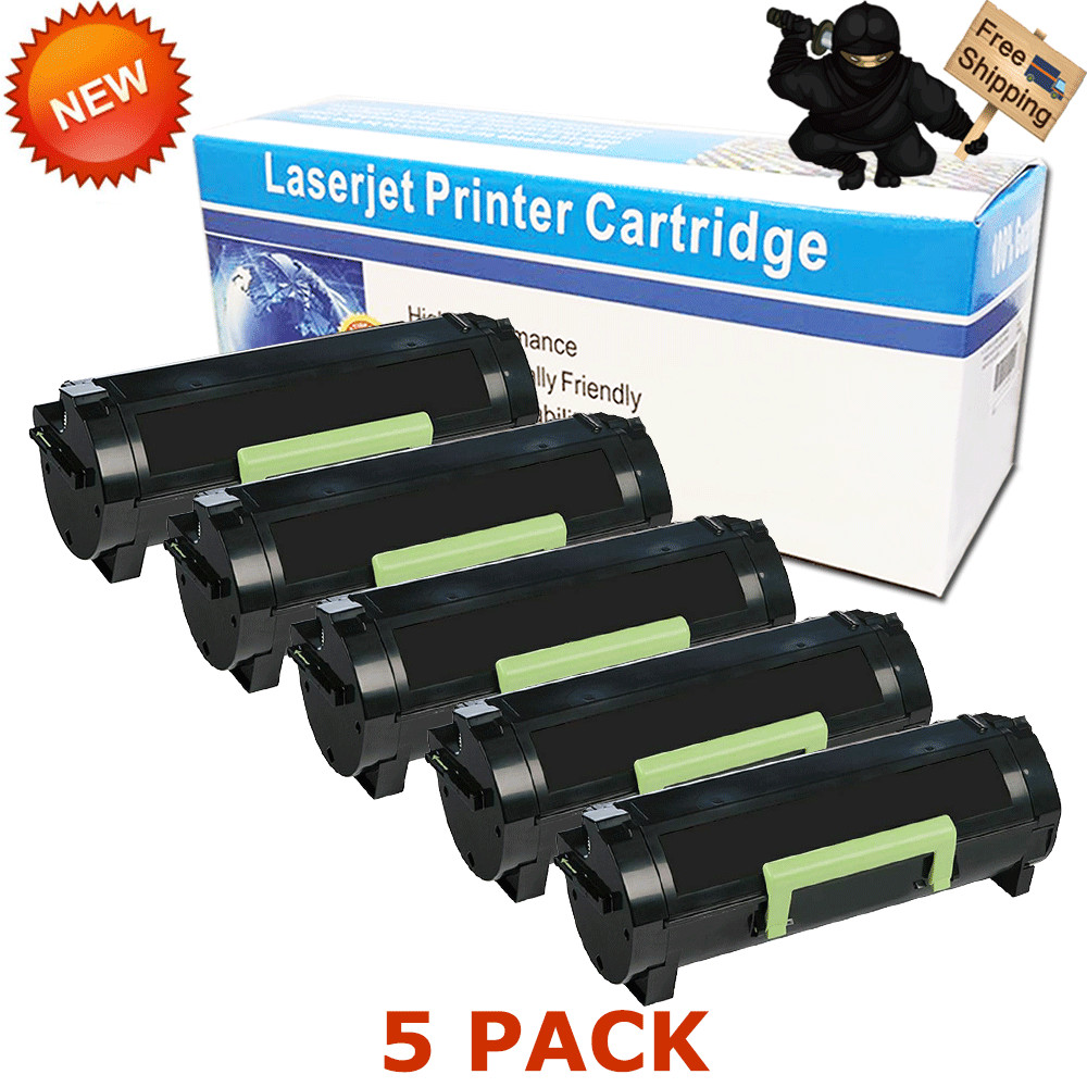5 PK 60F1H00 601H Toner For Lexmark MX310dn MX410de MX510de MX511de MX610de 10K