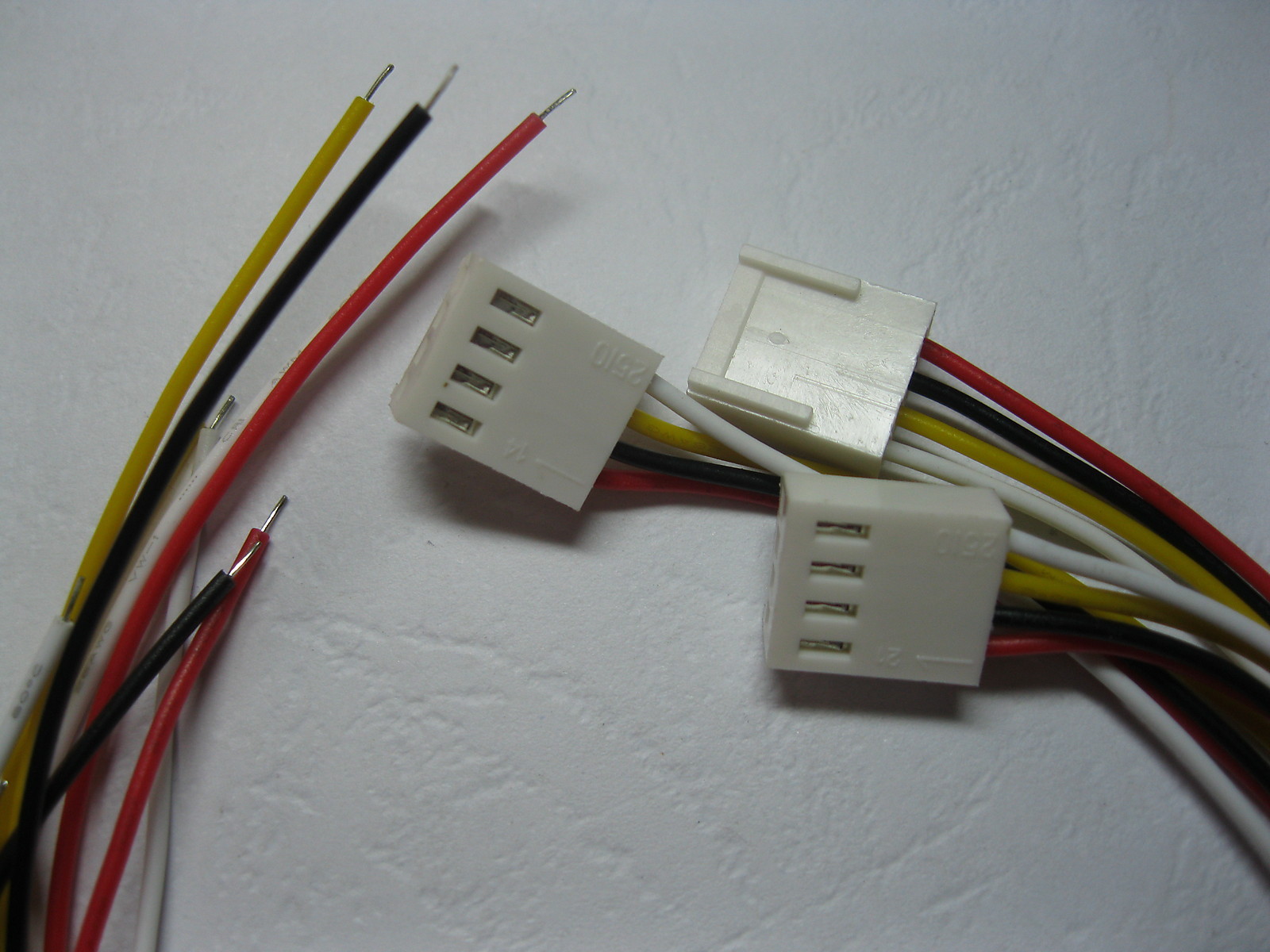 24 pcs 2510 Pitch 2.54mm 4 Pin Female Connector with 26AWG 30cm Leads Cable New