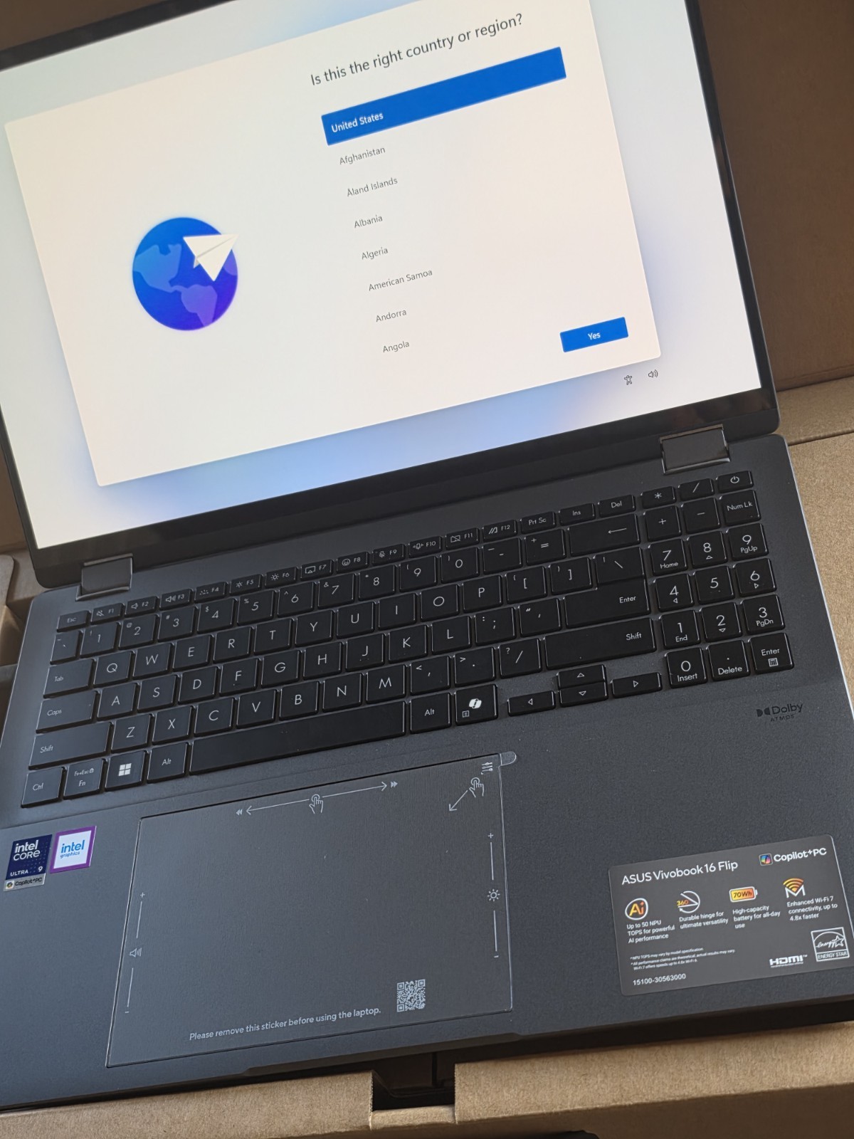 Asus VivoBook Flip 16" WUXGA OLED Touch Ultra 9 386H 32GB 1TB Ob A