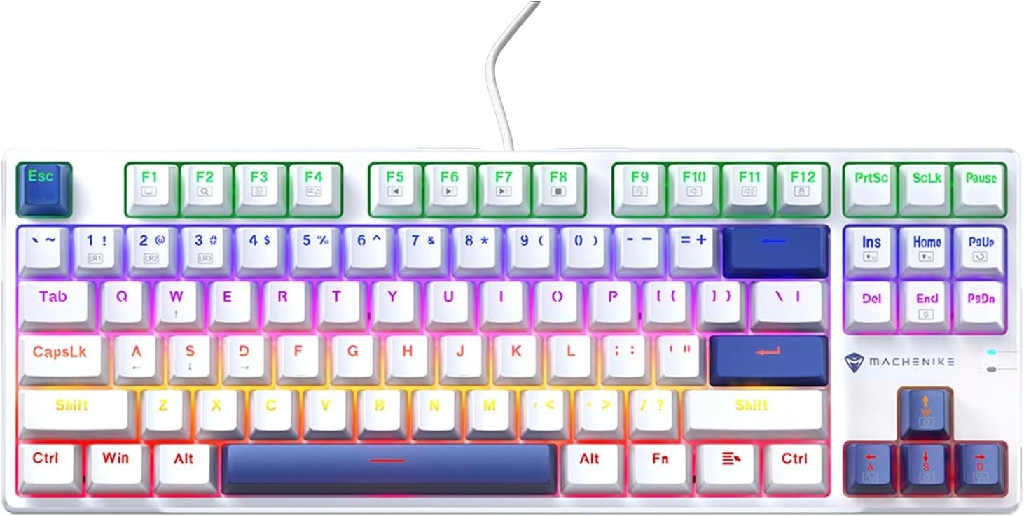 Machenike K500B-B87 75% TKL Mechanical Wired Gaming Keyboard, 87 Keys Compact