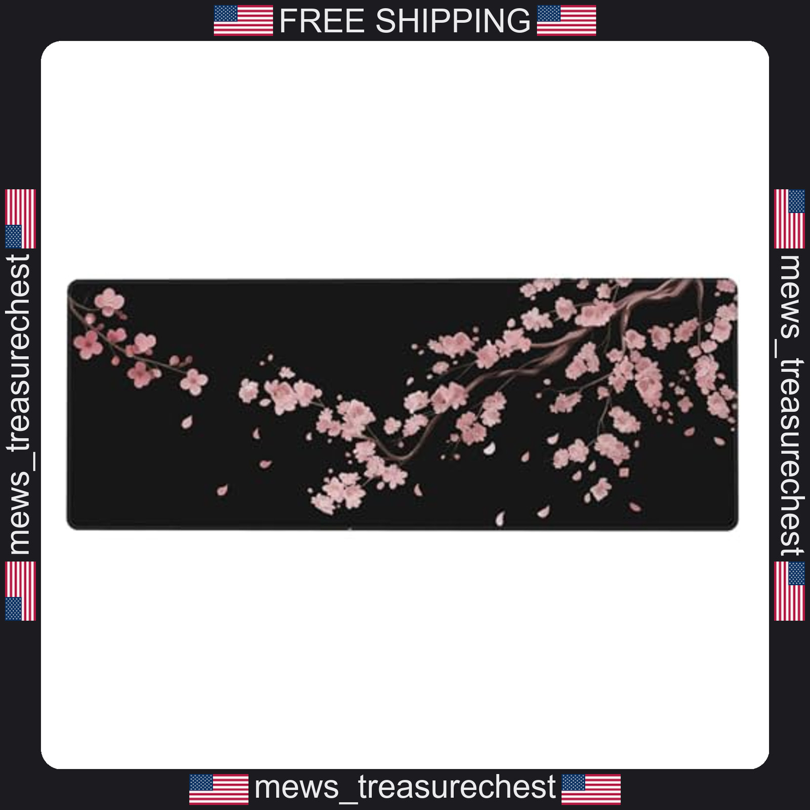 Japanese Cherry Blossom Large Gaming Mouse Pad 31.5x11.8 Inches Non-Slip