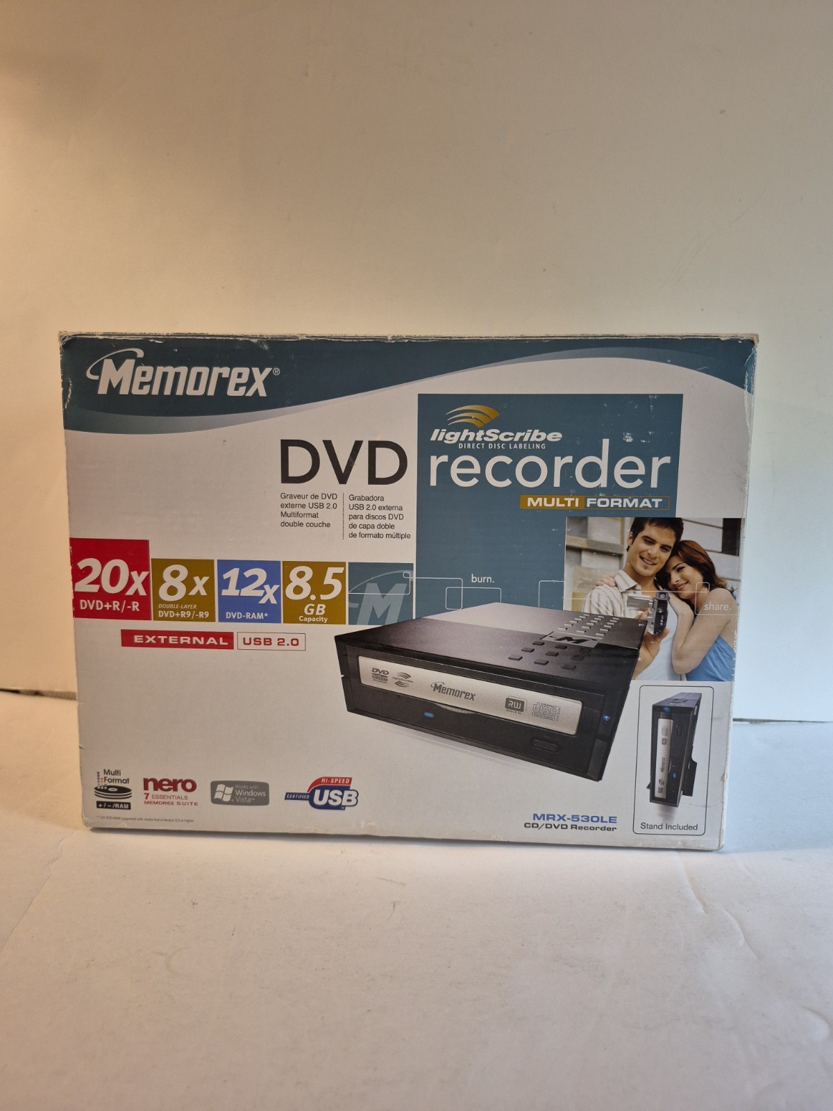 MEMOREX MRX-530LE DVD LightScribe Recorder-Multi Format-Direct Labeling-Open Box