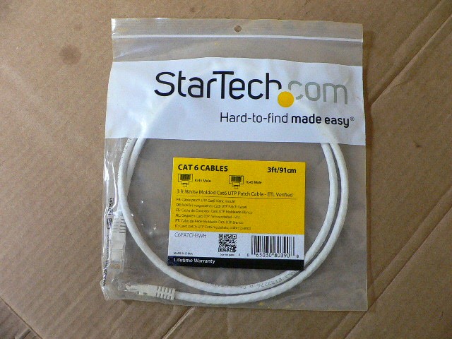 Startech C6patch3wh 3Ft Cat6 Ethernet Cable - White Startech C6patch3wh