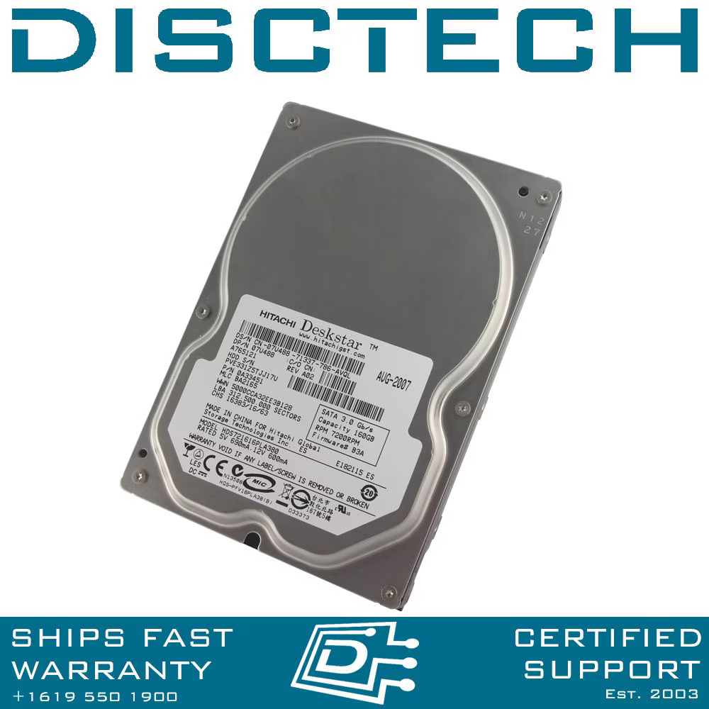 Hitachi Deskstar 160GB 7.2K SATA Hard Drive 0A33451