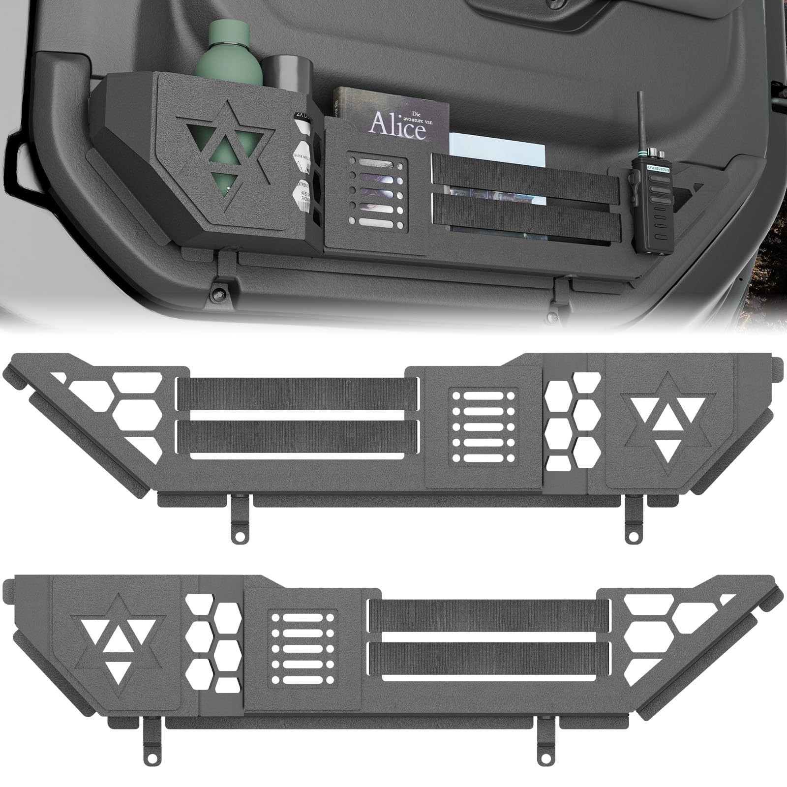 Front Door Storage Pockets Box Compatible with 2018-2026 Jeep Wrangler JL JLU...