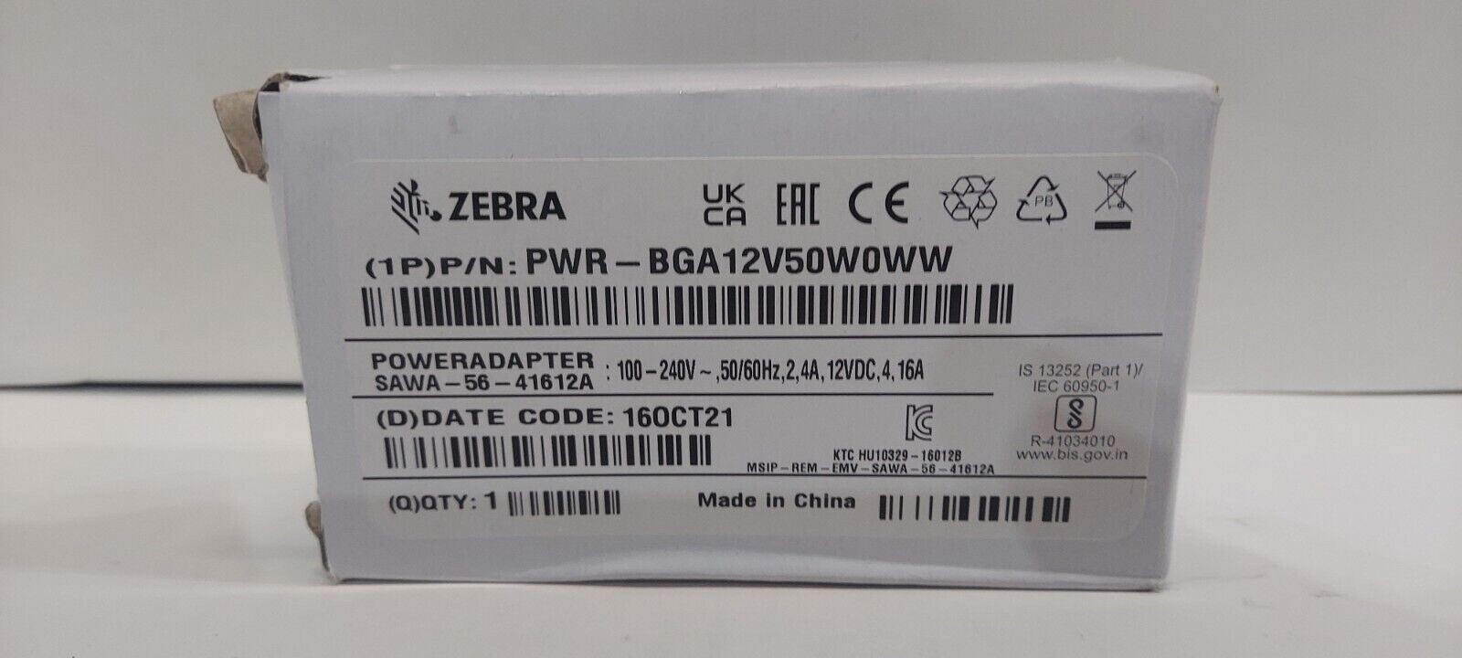 Zebra SAWA-56-41612A Power Supply 50W 12V 4.16A PWR-8GA12V50W0WW Brand NEW