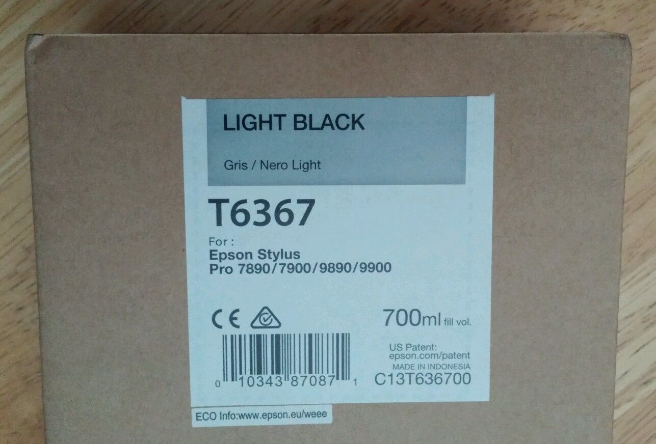 10-2022 NEW EPSON T6367 Light Black Ink 700ml for Stylus Pro 7890/7900/9890/9900